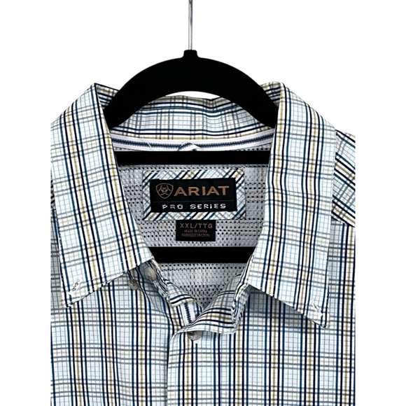 Ariat Pro Series Long Sleeve Button Down Striped Shirt Size XXL Cotton Blend Men - Picture 2 of 6